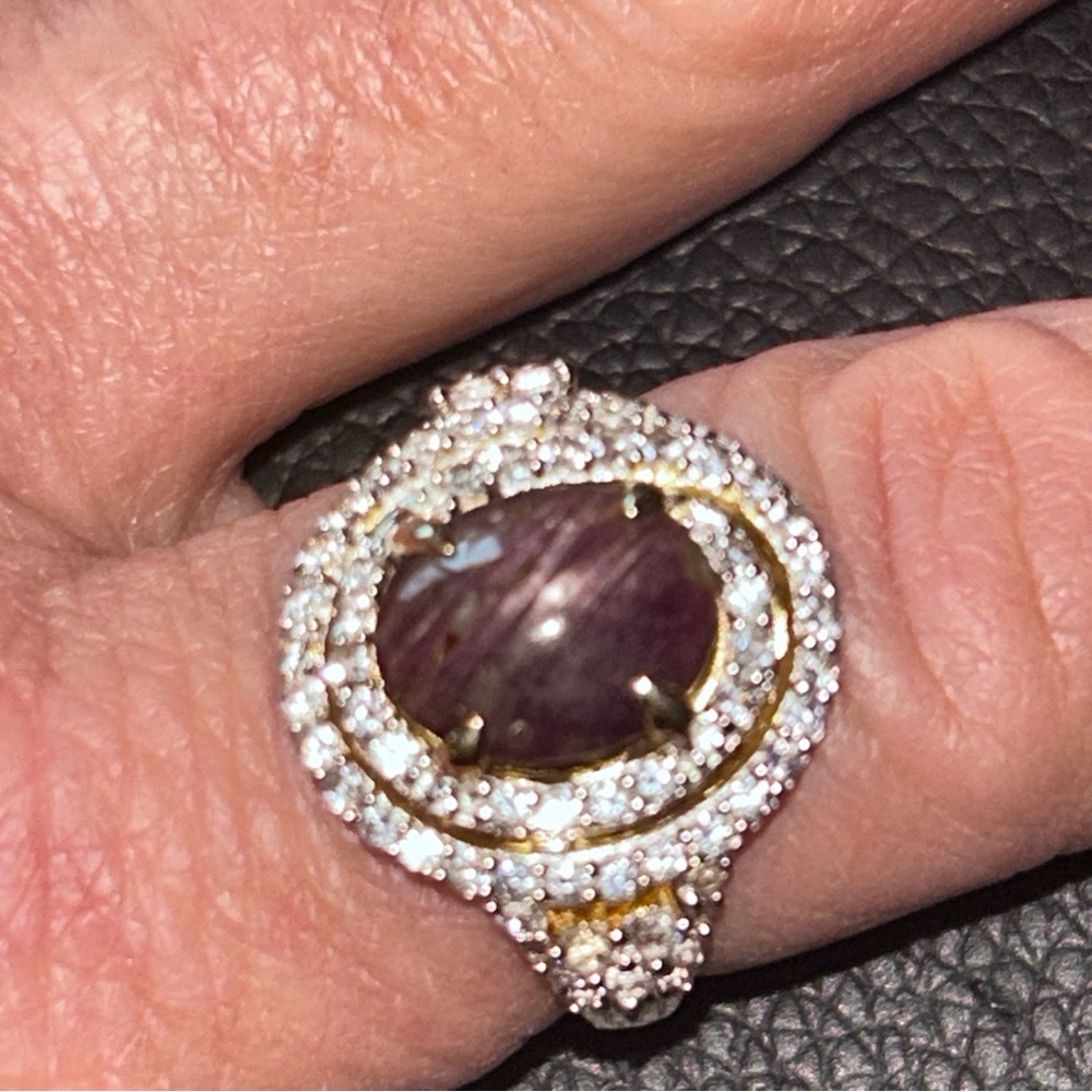 Elegant Ruby and Sapphire Custom Designed Women's Ring